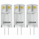 3 x Osram LED Leuchtmittel Stiftsockellampen 0,9W = 10W G4 klar 12V 100lm warmweiß 2700K 320°