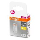 3 x Osram LED Leuchtmittel Stiftsockellampen 0,9W = 10W G4 klar 12V 100lm warmweiß 2700K 320°