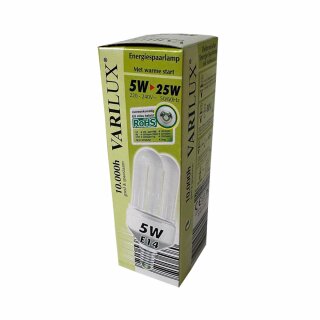 Varilux Energiesparlampe ESL Röhre 5W = 25W E14 235lm warmweiß 2700K