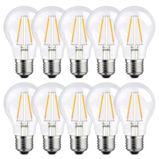 10 x LED Filament Glühbirne 2W = 25W E27 klar Glühlampe warmweiß 2700K