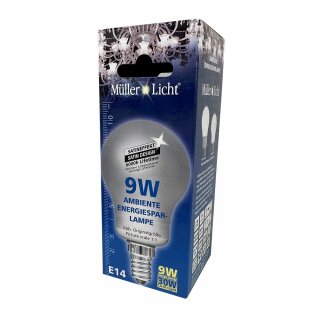 Müller-Licht Energiesparlampe Tropfen 9W = 30W E14 satiniert 235lm warmweiß 2700K