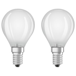 2 x Osram LED Filament Leuchtmittel Tropfen 2,5W = 25W E14 matt 250lm FS warmweiß 2700K