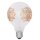 LAES Globe Glühbirne Acor 25W E27 Satiniert floral verziert 95mm Globelampe warmweiß dimmbar