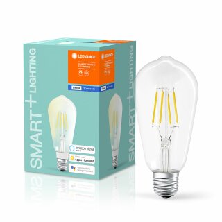 Ledvance LED Filament Smart+ ST64 Edison 6W = 60W E27 klar 810lm warmweiß 2700K Dimmbar App Alexa Apple HomeKit Bluetooth