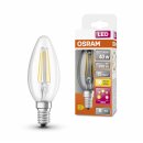 Osram LED Filament Kerze 4W = 40W E14 klar 470lm warmweiß 2700K Schalter 3-Stufen-Dimmbar