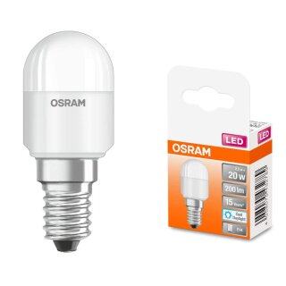 Osram LED Leuchtmittel Special T26 Röhre Kühlschrank 2,3W = 20W E14 matt 200lm Tageslicht 6500K kaltweiß