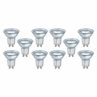 10 x Osram LED Leuchtmittel PAR16 Glas Reflektor Star 6,9W = 80W GU10 620lm warmweiß 2700K 120°