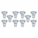 10 x Osram LED Leuchtmittel PAR16 Glas Reflektor Star 6,9W = 80W GU10 620lm warmweiß 2700K 120°