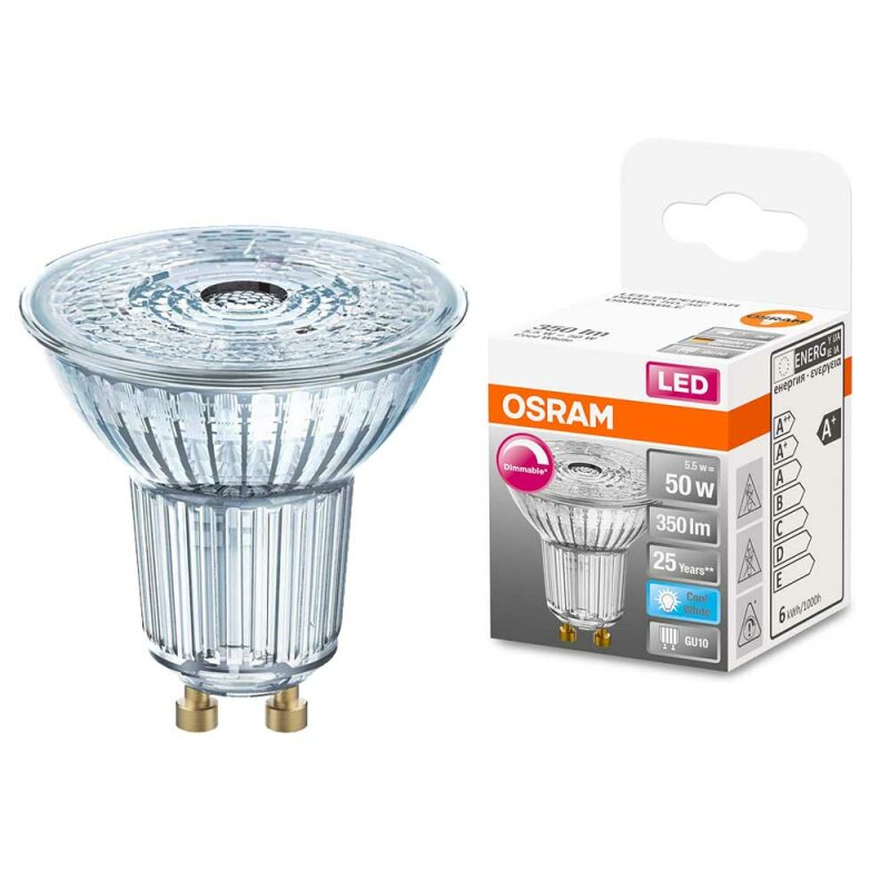 Løs sammensværgelse klinge Osram LED Superstar PAR16 Glas Reflektor 5,5W = 50W GU10 350lm 940 ne