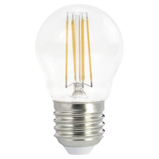 LightMe LED Filament Leuchtmittel Tropfen 4,5W = 42W E27 klar 500lm 840 Neutralweiß 4000K