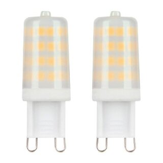 2 x LightMe LED Leuchtmittel Stiftsockellampen 3,5W = 32W G9 matt 350lm warmweiß 3000K 320°
