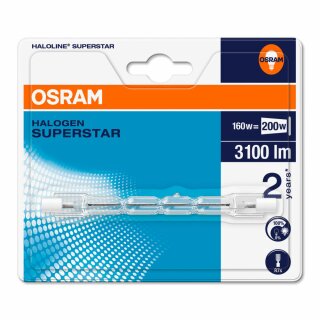 Osram Eco Halogenstab 118mm 160W = 200W R7s 240V Haloline Blister warm dimmbar