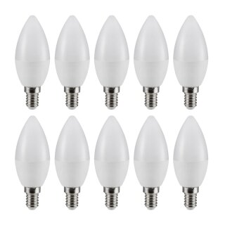 10 x Müller-Licht LED Leuchtmittel Kerzenform 5,5W = 40W E14 matt 470lm neutralweiß 4000K