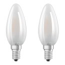 2 x Osram LED Filament Retrofit Leuchtmittel Kerzen 2,5W = 25W E14 Matt 250lm FS warmweiß 2700K