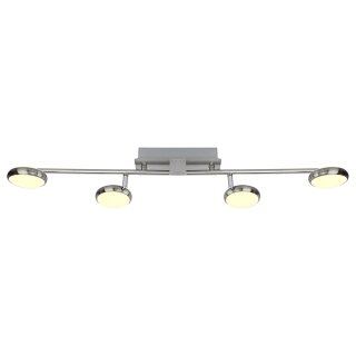 Brilliant LED Deckenleuchte Double Eisen gebürstet/Weiß 4 x 5W 1800lm warmweiß 3000K 3-Stufen-Dimmbar