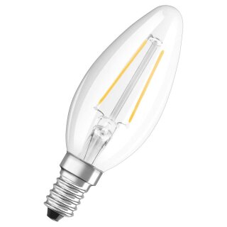 Osram LED Filament Leuchtmittel Kerze 2,5W = 25W E14 klar 250lm warmweiß 2700K