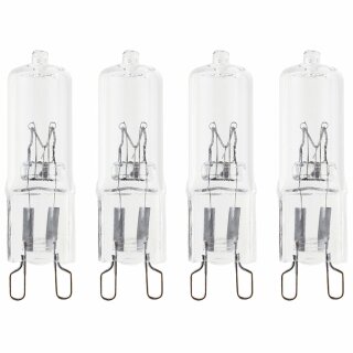 4 x XQ-lite Halogen Leuchtmittel Stiftsockellampe 30W = 40W G9 klar 405lm warmweiß 2800K dimmbar