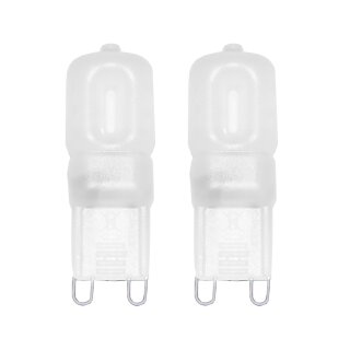 2 x LightMe LED Leuchtmittel Stiftsockellampe 2,5W G9 matt 230V 200lm warmweiß 3000K 320°