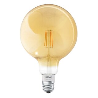 Osram LED Filament Smart+ G125 Globe 5,5W = 45W E27 Gold gelüstert 600lm warmweiß 2500K Dimmbar App Alexa Apple Bluetooth