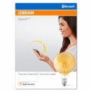 Osram LED Filament Smart+ G125 Globe 5,5W = 45W E27 Gold gelüstert 600lm warmweiß 2500K Dimmbar App Alexa Apple Bluetooth