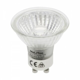MeLiTec LED Leuchtmittel PAR16 Glas Reflektor 4,5W = 35W GU10 COB Linse 230lm 927 warmweiß 2700K Ra>90 36°