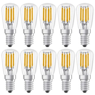 10 x Osram LED Filament Leuchtmittel Special T26 Röhre 2,8W = 25W E14 klar 250lm FS warmweiß 2700K