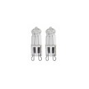 2 x LightMe Halogen Stiftsockellampe 28W = 37W G9 klar...