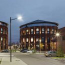 Spectrum LED Industrieleuchte Straßenleuchte Streetos 2 Grau IP65 100W 14000lm Neutralweiß 4000K 145°/75° + Sensor