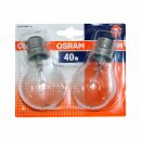 2 x Osram Glühbirne 40W B22d klar Glühlampe 40 Watt warmweiß dimmbar