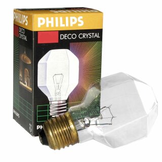 Philips Glühbirne Deco Crystal 40W E27 klar Deko Kristall T55 warmweiß dimmbar
