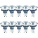10 x LED Leuchtmittel PAR16 Glas Reflektor 4,9W GU10...