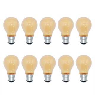 10 x  Glühbirne 25W B22d orange Glühlampe 25 Watt Glühbirnen Glühlampen