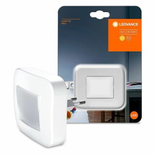 Ledvance LED Nachtlicht Steckdose Lunetta Hall Weiß 0,2W warmweiß 3000K Tag-Nacht-Sensor