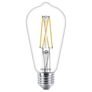 Philips LED Filament Edison ST64 7W = 60W E27 klar 806lm WarmGlow 2200K-2700K Ra>90 DIMMBAR