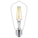 Philips LED Filament Edison ST64 7W = 60W E27 klar 806lm...