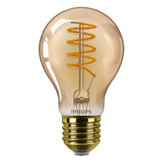 Philips LED Spiral Filament Vintage Birnenform 4W = 25W E27 Gold 250lm extra warmweiß 1800K DIMMBAR