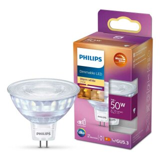 Philips LED Glas Reflektor MR16 7W = 50W GU5,3 12V 621lm WarmGlow 2200K-2700K 36° DIMMBAR