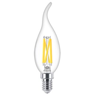 Philips LED Filament Kerze Windstoß 3,4W = 40W E14 klar 470lm WarmGlow 2200K - 2700K DIMMBAR