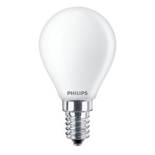 Philips LED Filament Leuchtmittel P45 Tropfen 6,5W = 60W E14 matt 806lm warmweiß 2700K
