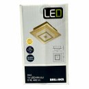 Briloner LED Wand- und Deckenleuchte Goldfarben eckig 12x12cm 5W 400lm warmweiß 3000K