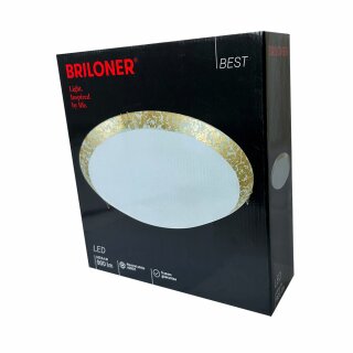 Briloner LED Wand- & Deckenleuchte Weiß/Gold Ø25cm 8,4W 900lm Neutralweiß 4000K