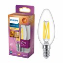 Philips LED Filament Kerze 3,4W = 40W E14 klar 470lm...