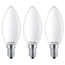 3 x Philips LED Filament Leuchtmittel Kerzen 4,3W = 40W...