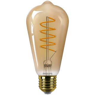 Philips LED Spiral Filament ST64 Edisonform 4W = 25W E27 Gold 250lm extra warmweiß 1800K DIMMBAR