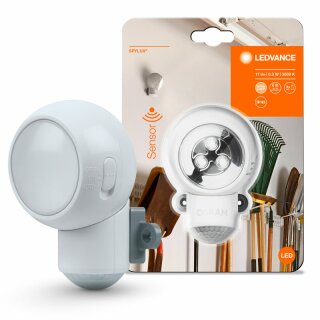 Ledvance LED Leuchte Spylux Weiß IP43 0,3W 17lm warmweiß 3000K 3 x AAA Batterien Bewegungsmelder