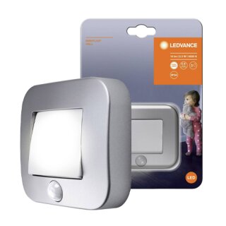 Ledvance LED Nachtlicht Nightlux Hall Batterie Silber IP54 Sensor Neutralweiß 4000K Bewegungsmelder