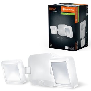 Ledvance LED Außenleuchte Battery LED Spotlight Sensor Weiß IP54 10W 480lm neutralweiß 4000K für 4xD Batterie
