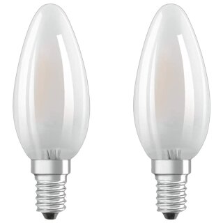 2 x Osram LED Filament Leuchtmittel Kerzen 4W = 40W E14 matt 470lm Neutralweiß 4000K