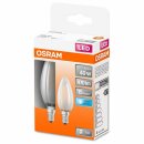 2 x Osram LED Filament Leuchtmittel Kerzen 4W = 40W E14 matt 470lm Neutralweiß 4000K