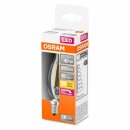 Osram LED Filament Windstoßkerze 4W = 40W E14 klar 470lm warmweiß 2700K DIMMBAR